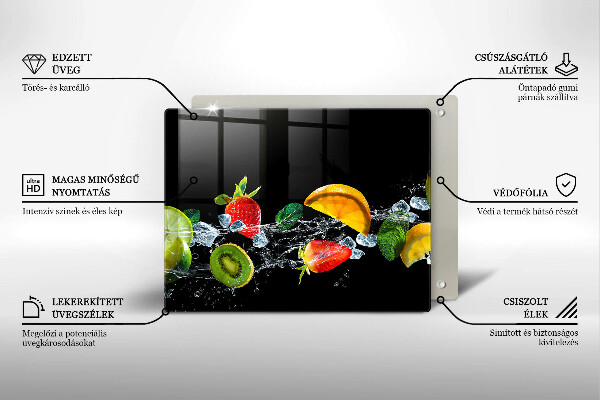 Glas Herdabdeckplatte Früchte im Wasser