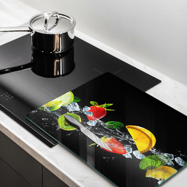 Glas Herdabdeckplatte Früchte im Wasser