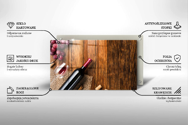 Glas Herdabdeckplatte Eine Flasche Rotwein