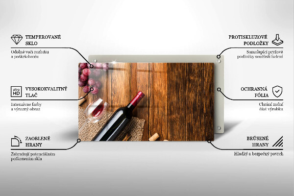 Glas Herdabdeckplatte Eine Flasche Rotwein