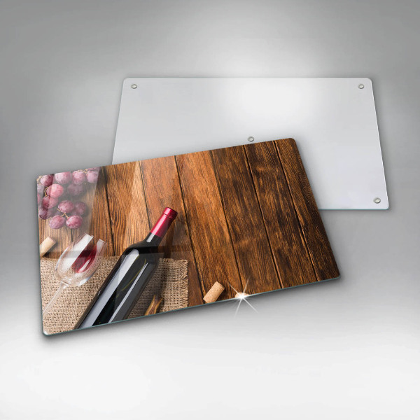 Glas Herdabdeckplatte Eine Flasche Rotwein