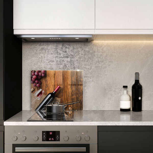 Glas Herdabdeckplatte Eine Flasche Rotwein