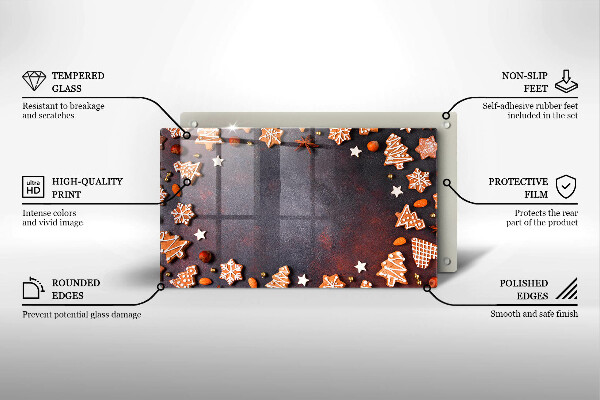 Glas Herdabdeckplatte Lebkuchenweihnachten