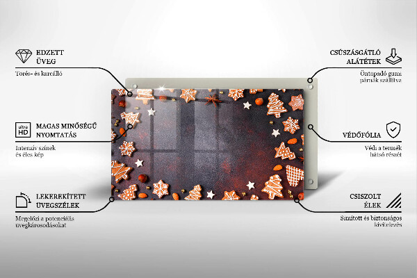 Glas Herdabdeckplatte Lebkuchenweihnachten