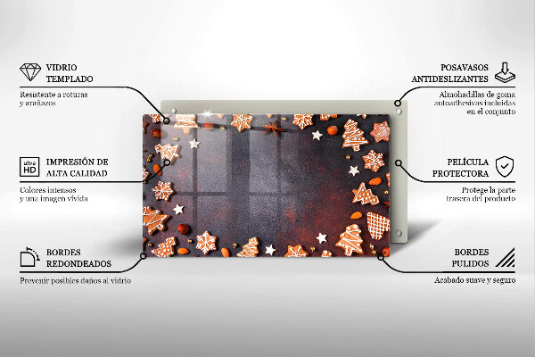 Glas Herdabdeckplatte Lebkuchenweihnachten