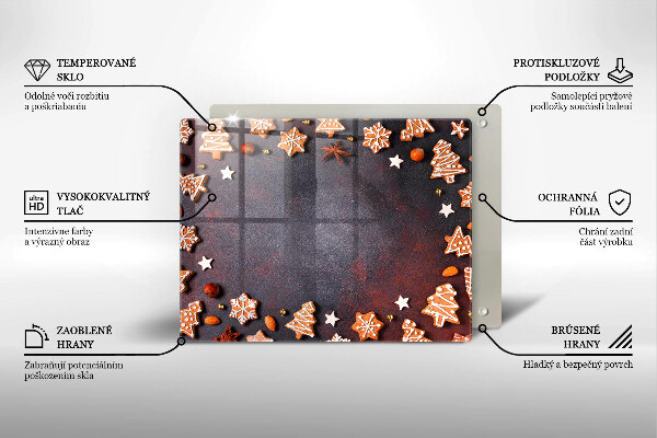 Glas Herdabdeckplatte Lebkuchenweihnachten