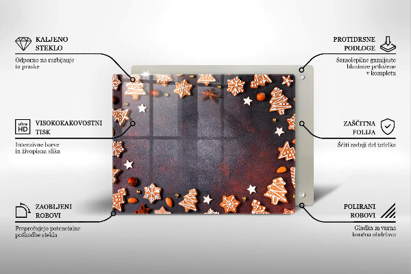 Glas Herdabdeckplatte Lebkuchenweihnachten