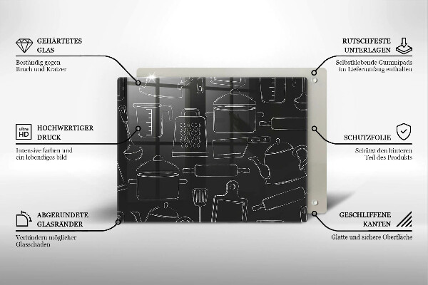 Glas Herdabdeckplatte Cartoon-Küchenzubehör