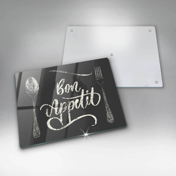 Glas Herdabdeckplatte Bon Appetit