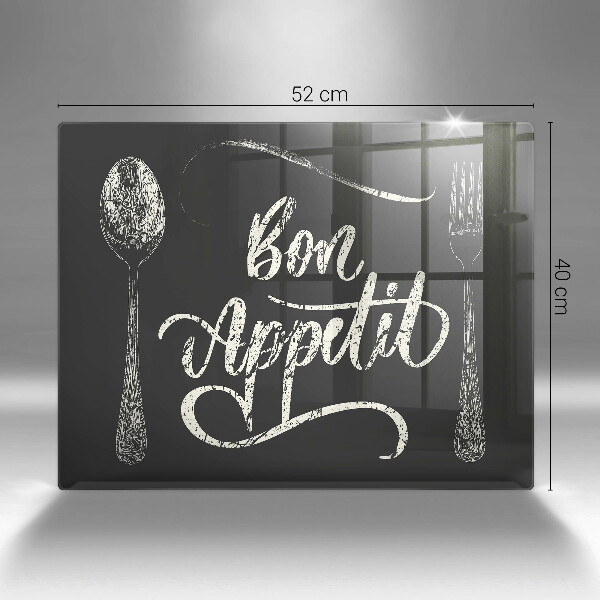 Glas Herdabdeckplatte Bon Appetit