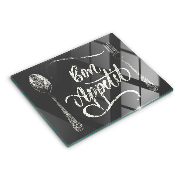 Glas Herdabdeckplatte Bon Appetit