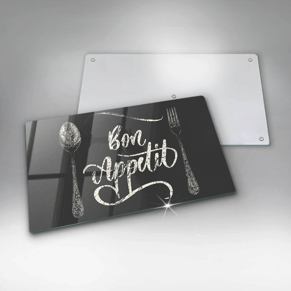 Glas Herdabdeckplatte Bon Appetit