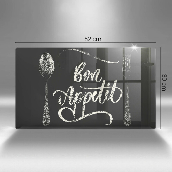 Glas Herdabdeckplatte Bon Appetit