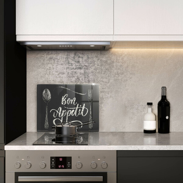 Glas Herdabdeckplatte Bon Appetit