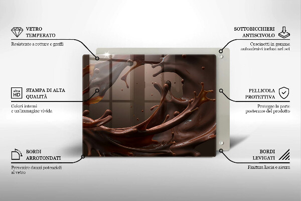 Glas Herdabdeckplatte Flüssige Schokolade