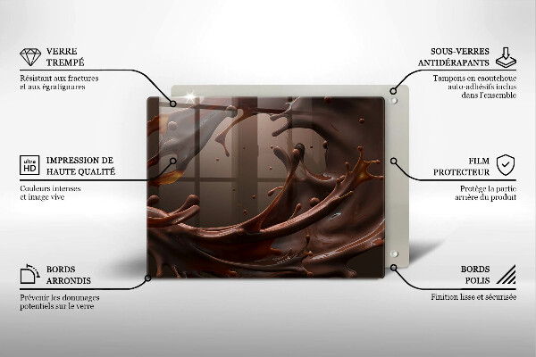 Glas Herdabdeckplatte Flüssige Schokolade