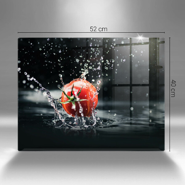 Glas Herdabdeckplatte Tomate in Wasser