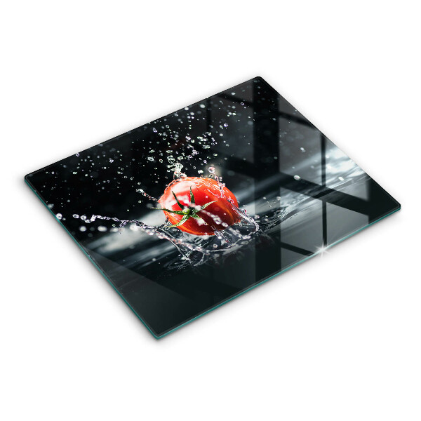 Glas Herdabdeckplatte Tomate in Wasser