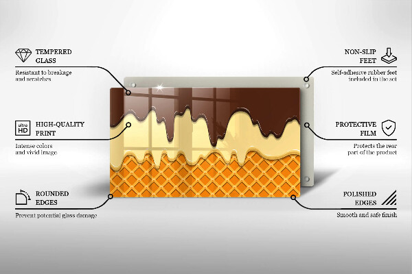Glas Herdabdeckplatte Eistüte-Illustration