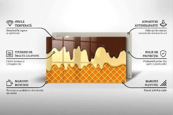 Glas Herdabdeckplatte Eistüte-Illustration