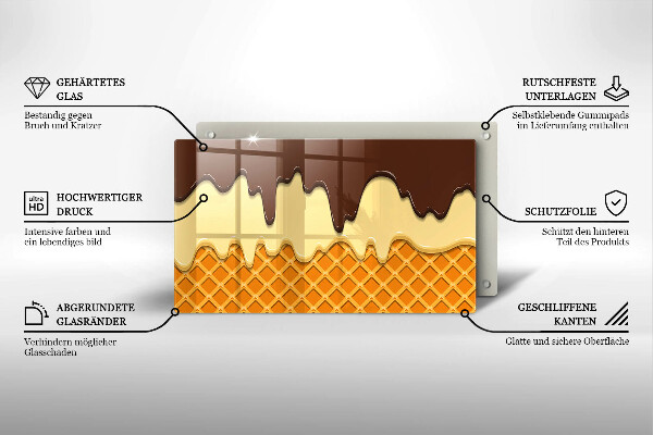 Glas Herdabdeckplatte Eistüte-Illustration