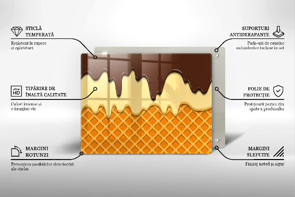 Glas Herdabdeckplatte Eistüte-Illustration