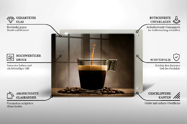 Glas Herdabdeckplatte Glas und Kaffeebohnen