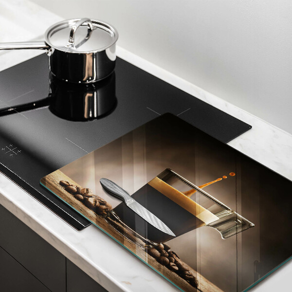 Glas Herdabdeckplatte Glas und Kaffeebohnen