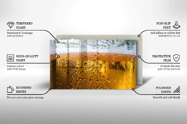 Glas Herdabdeckplatte Nasses Glas Bier