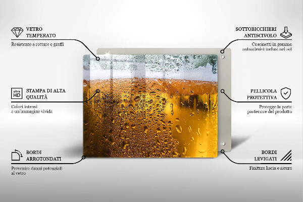 Glas Herdabdeckplatte Nasses Glas Bier