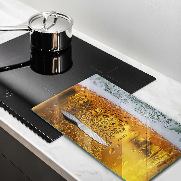 Glas Herdabdeckplatte Nasses Glas Bier