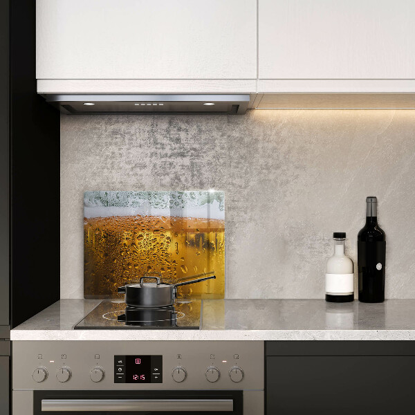 Glas Herdabdeckplatte Nasses Glas Bier