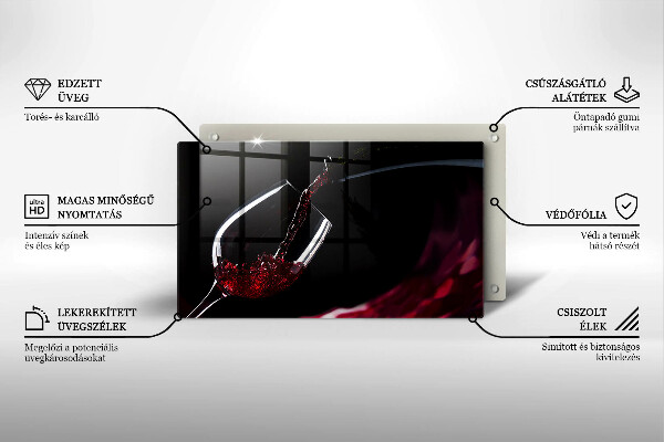 Glas Herdabdeckplatte Ein Glas Rotwein