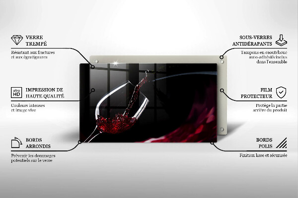 Glas Herdabdeckplatte Ein Glas Rotwein