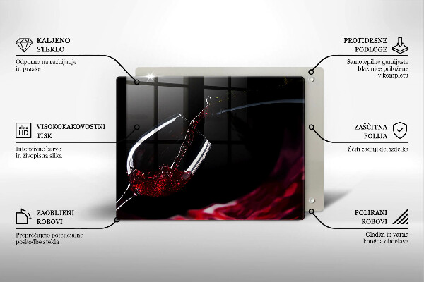 Glas Herdabdeckplatte Ein Glas Rotwein