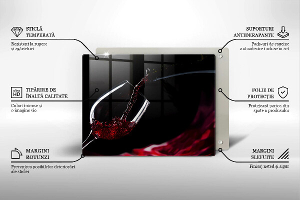 Glas Herdabdeckplatte Ein Glas Rotwein