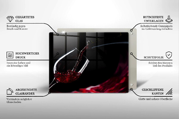 Glas Herdabdeckplatte Ein Glas Rotwein