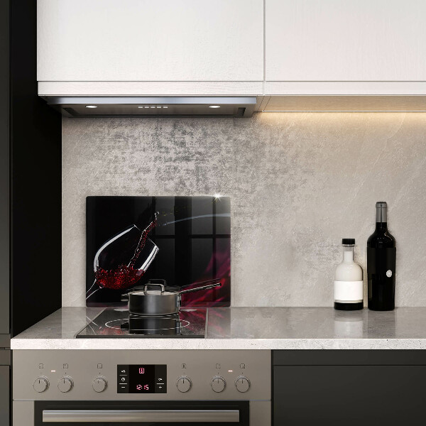 Glas Herdabdeckplatte Ein Glas Rotwein