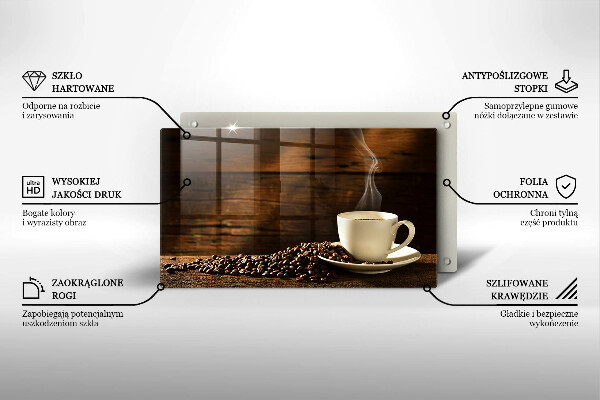 Glas Herdabdeckplatte Kaffeetasse aus Holz