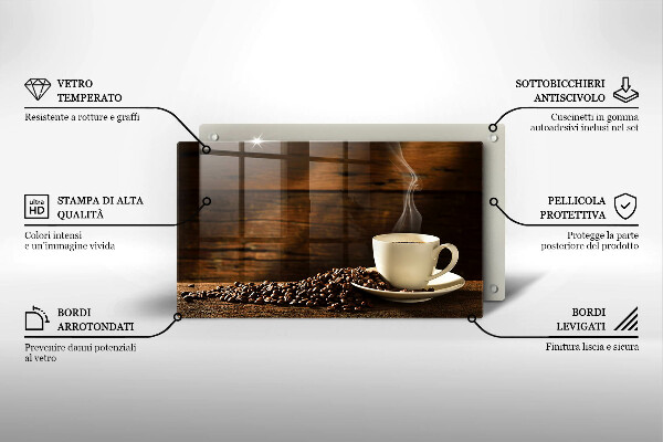 Glas Herdabdeckplatte Kaffeetasse aus Holz