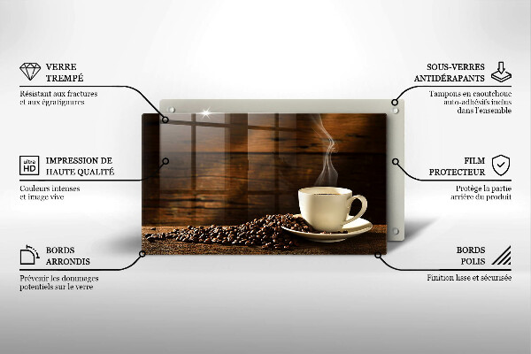 Glas Herdabdeckplatte Kaffeetasse aus Holz