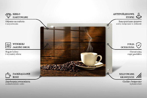 Glas Herdabdeckplatte Kaffeetasse aus Holz