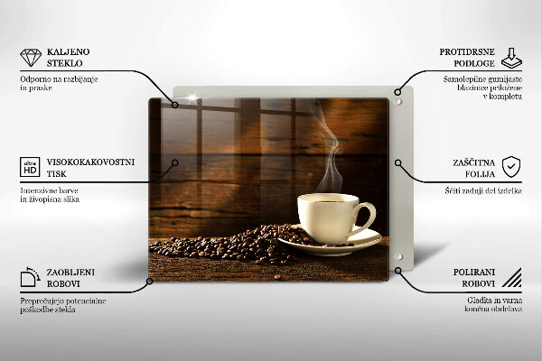 Glas Herdabdeckplatte Kaffeetasse aus Holz