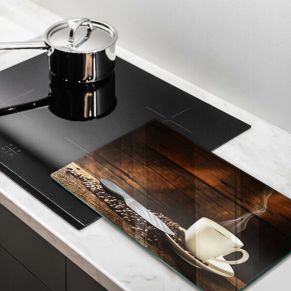 Glas Herdabdeckplatte Kaffeetasse aus Holz