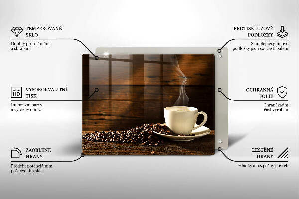 Glas Herdabdeckplatte Kaffeetasse aus Holz