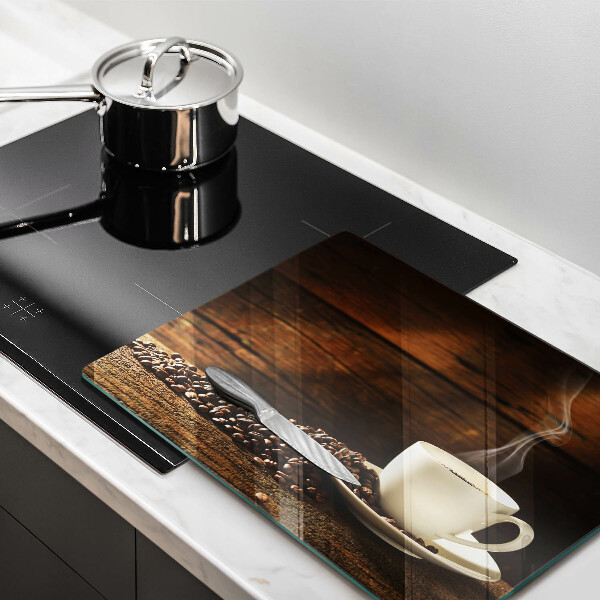 Glas Herdabdeckplatte Kaffeetasse aus Holz