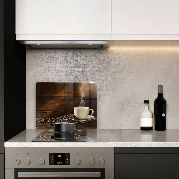 Glas Herdabdeckplatte Kaffeetasse aus Holz