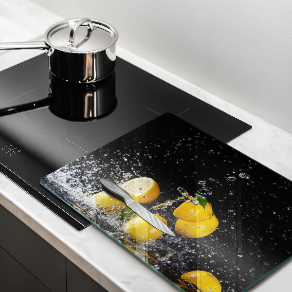 Glas Herdabdeckplatte Saftige Zitronenfrucht