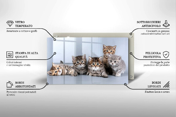 Glas Herdabdeckplatte Süße kleine Kätzchen