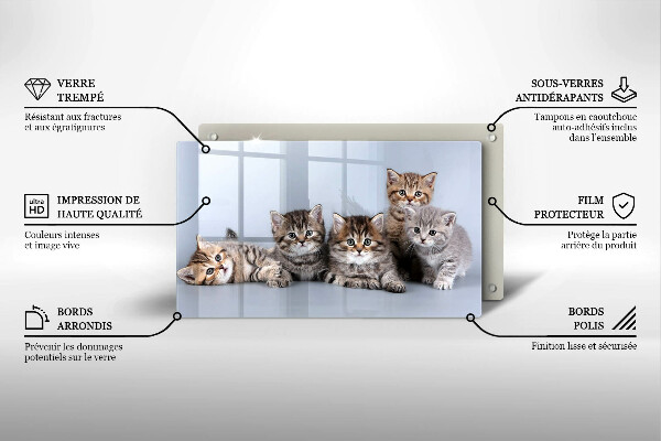 Glas Herdabdeckplatte Süße kleine Kätzchen